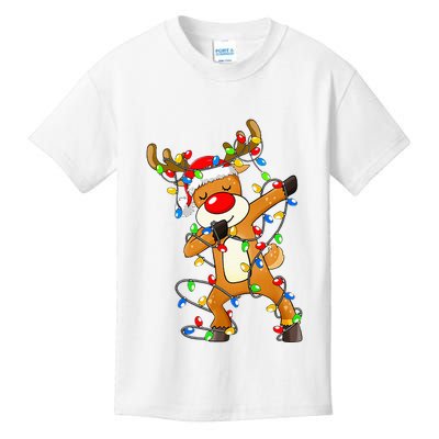 Festive Dabbing Reindeer Santa for Christmas Celebration Kids T-Shirt