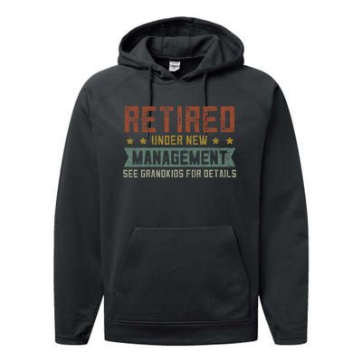 Fathers Day Retired Grandpa S Funny Retirement Performance Fleece Hoodie