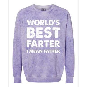 Father's Day Retro Dad World's Best Farter I Mean Father Colorblast Crewneck Sweatshirt