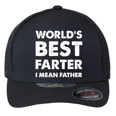 Father's Day Retro Dad World's Best Farter I Mean Father Flexfit Unipanel Trucker Cap