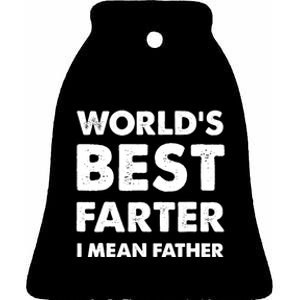 Father's Day Retro Dad World's Best Farter I Mean Father Ceramic Bell Ornament