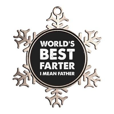 Father's Day Retro Dad World's Best Farter I Mean Father Metallic Star Ornament