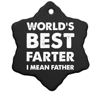 Father's Day Retro Dad World's Best Farter I Mean Father Ceramic Star Ornament