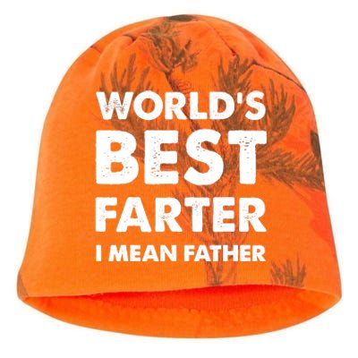 Father's Day Retro Dad World's Best Farter I Mean Father Kati - Camo Knit Beanie