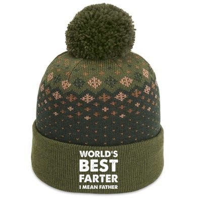 Father's Day Retro Dad World's Best Farter I Mean Father The Baniff Cuffed Pom Beanie