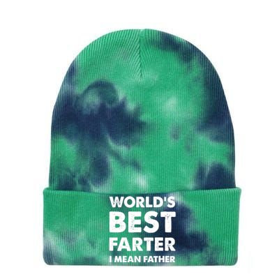 Father's Day Retro Dad World's Best Farter I Mean Father Tie Dye 12in Knit Beanie