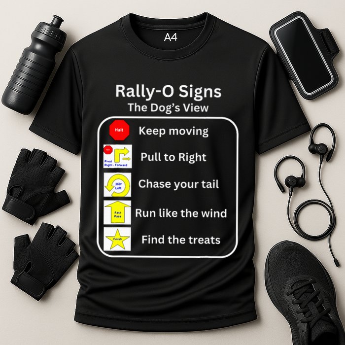 Funny Dog Rally Obedience Cooling Performance Crew T-Shirt