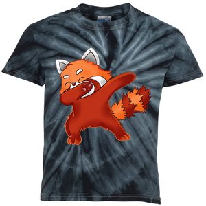 Funny Dabbing Red Panda Lover Kids Tie-Dye T-Shirt