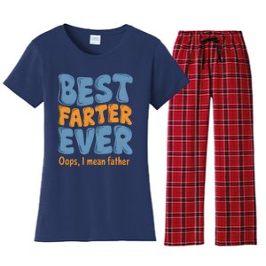 FatherS Day Retro Dad Best Farter Ever Oops I Mean Father Women's Flannel Pajama Set