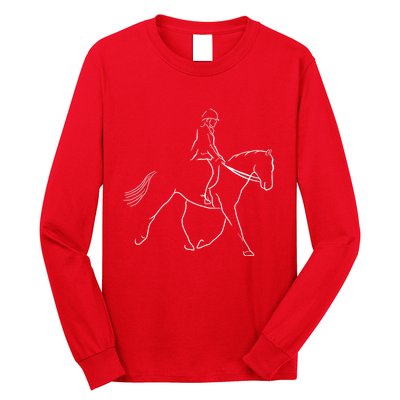 Funny Dressage Riding Horse Show Horseback Equestrian Long Sleeve Shirt