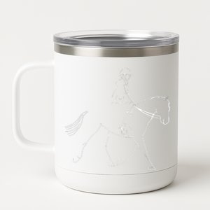 Funny Dressage Riding Horse Show Horseback Equestrian 12 oz Stainless Steel Tumbler Cup