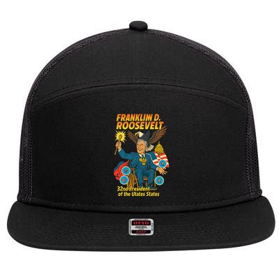 Franklin D Roosevelt The Presidential Chronicles 7 Panel Mesh Trucker Snapback Hat