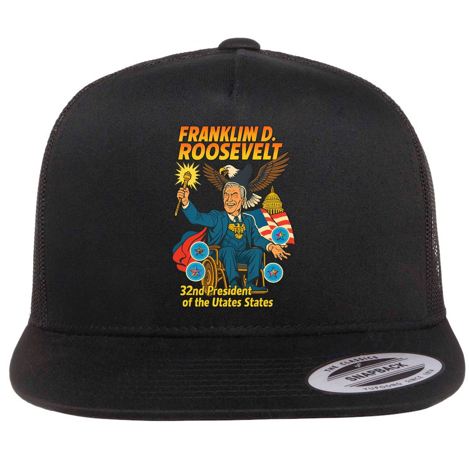 Franklin D Roosevelt The Presidential Chronicles Flat Bill Trucker Hat
