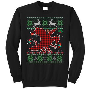 Funny Dragon Red Plaid Christmas Ugly Animals Lover Xmas Sweatshirt