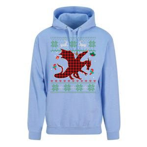 Funny Dragon Red Plaid Christmas Ugly Animals Lover Xmas Unisex Surf Hoodie