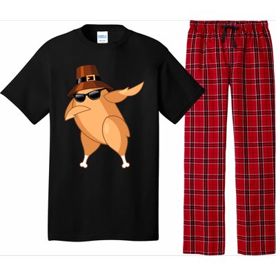 Funny Dabbing Roasted Turkey Thanksgiving Pilgrim Dab Dance Gift Pajama Set