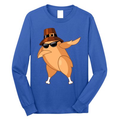 Funny Dabbing Roasted Turkey Thanksgiving Pilgrim Dab Dance Gift Long Sleeve Shirt