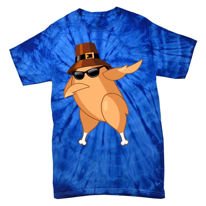 Funny Dabbing Roasted Turkey Thanksgiving Pilgrim Dab Dance Gift Tie-Dye T-Shirt