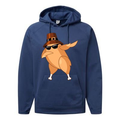 Funny Dabbing Roasted Turkey Thanksgiving Pilgrim Dab Dance Gift Performance Fleece Hoodie