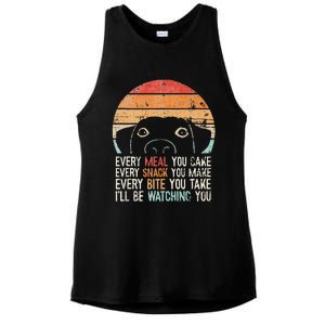 Funny Dog Retro Dog Ill Be Watching You Dog Dog Lover Ladies PosiCharge Tri-Blend Wicking Tank