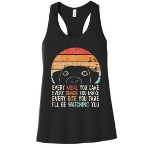 Funny Dog Retro Dog Ill Be Watching You Dog Dog Lover Women's Racerback Tank