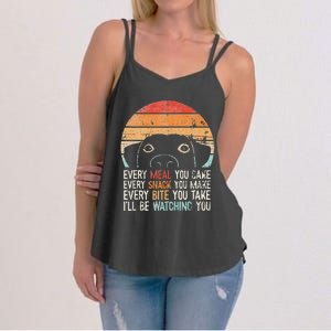 Funny Dog Retro Dog Ill Be Watching You Dog Dog Lover Women's Strappy Tank