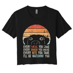 Funny Dog Retro Dog Ill Be Watching You Dog Dog Lover Women's Crop Top Tee