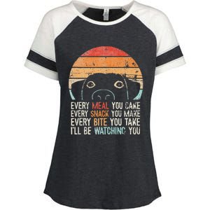 Funny Dog Retro Dog Ill Be Watching You Dog Dog Lover Enza Ladies Jersey Colorblock Tee