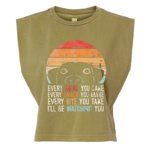 Funny Dog Retro Dog Ill Be Watching You Dog Dog Lover Garment-Dyed Women's Muscle Tee