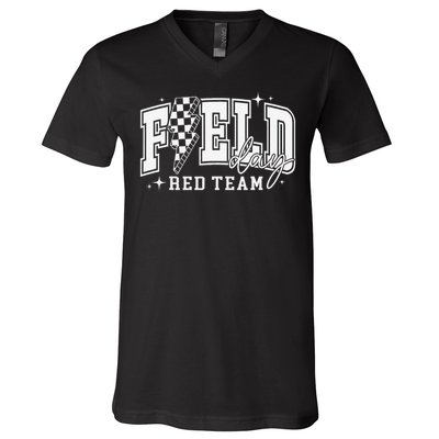 Field Day Red Team Color Field Trip Team Game Competition V-Neck T-Shirt