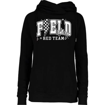 Field Day Red Team Color Field Trip Team Game Competition Womens Funnel Neck Pullover Hood