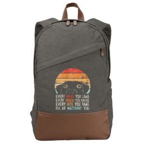 Funny Dog Retro Dog Ill Be Watching You Dog Dog Lover Cotton Canvas Backpack