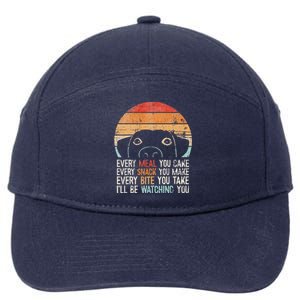 Funny Dog Retro Dog Ill Be Watching You Dog Dog Lover 7-Panel Snapback Hat