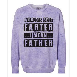 FatherS Day Retro Dad WorldS Best Farter I Mean Father Colorblast Crewneck Sweatshirt