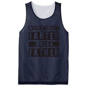 FatherS Day Retro Dad WorldS Best Farter I Mean Father Mesh Reversible Basketball Jersey Tank