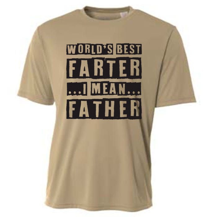 FatherS Day Retro Dad WorldS Best Farter I Mean Father Cooling Performance Crew T-Shirt