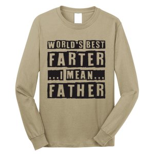 FatherS Day Retro Dad WorldS Best Farter I Mean Father Long Sleeve Shirt