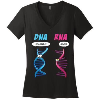 Funny Dna Rna Design Women Biology Genetics Biologist Women's V-Neck T-Shirt