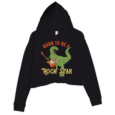 Funny Dinosaur Rex Rockstar Perfect Trex Gift Crop Fleece Hoodie