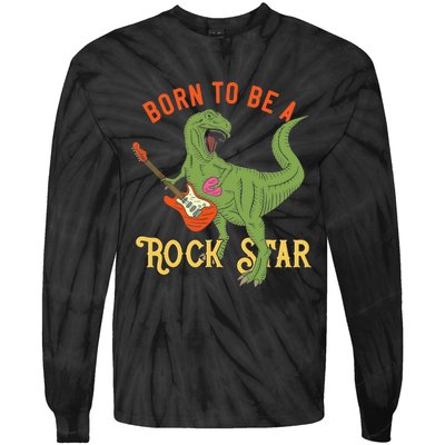 Funny Dinosaur Rex Rockstar Perfect Trex Gift Tie-Dye Long Sleeve Shirt