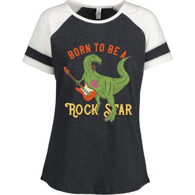 Funny Dinosaur Rex Rockstar Perfect Trex Gift Enza Ladies Jersey Colorblock Tee