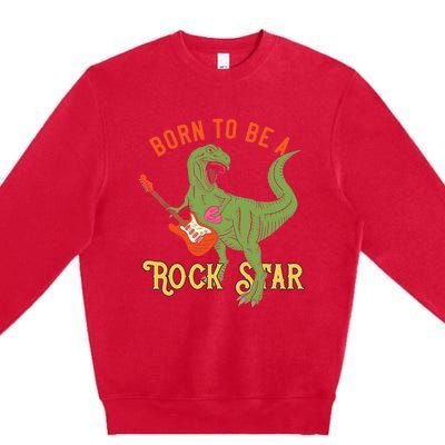 Funny Dinosaur Rex Rockstar Perfect Trex Gift Premium Crewneck Sweatshirt