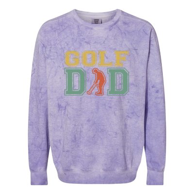 Father's Day Retro Golf Dad For Golf Lovers Active Gift For Dad Colorblast Crewneck Sweatshirt