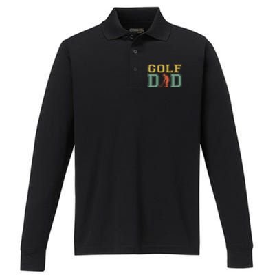 Father's Day Retro Golf Dad For Golf Lovers Active Gift For Dad Performance Long Sleeve Polo