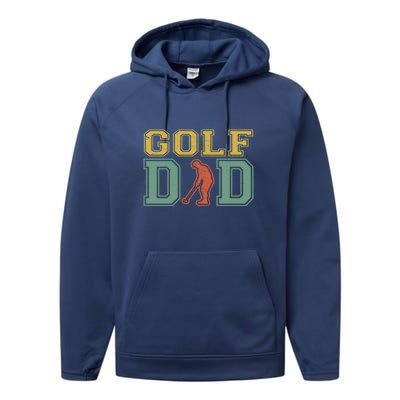 Father's Day Retro Golf Dad For Golf Lovers Active Gift For Dad Performance Fleece Hoodie