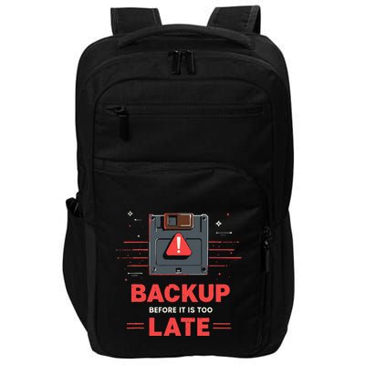 Floppy Disk Retro Tech Nostalgia Old School Computing Humor Impact Tech Backpack