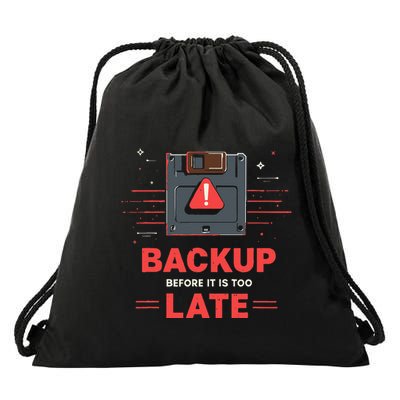 Floppy Disk Retro Tech Nostalgia Old School Computing Humor Drawstring Bag