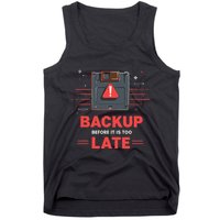 Floppy Disk Retro Tech Nostalgia Old School Computing Humor Tank Top