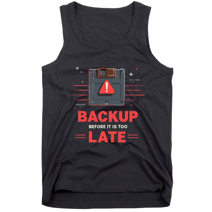 Floppy Disk Retro Tech Nostalgia Old School Computing Humor Tank Top