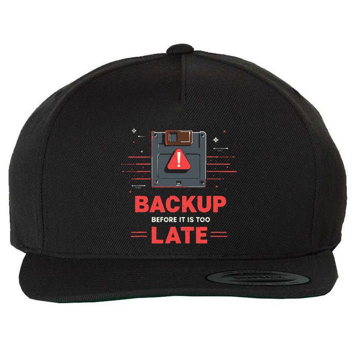Floppy Disk Retro Tech Nostalgia Old School Computing Humor Wool Snapback Cap